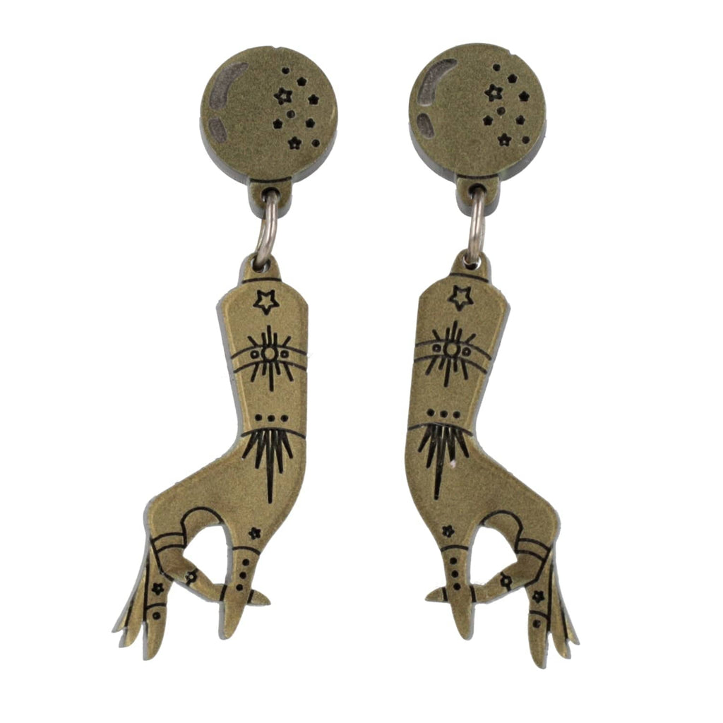 Your Future Is In My Hands Stud Earrings (Gold) - Sour Cherry