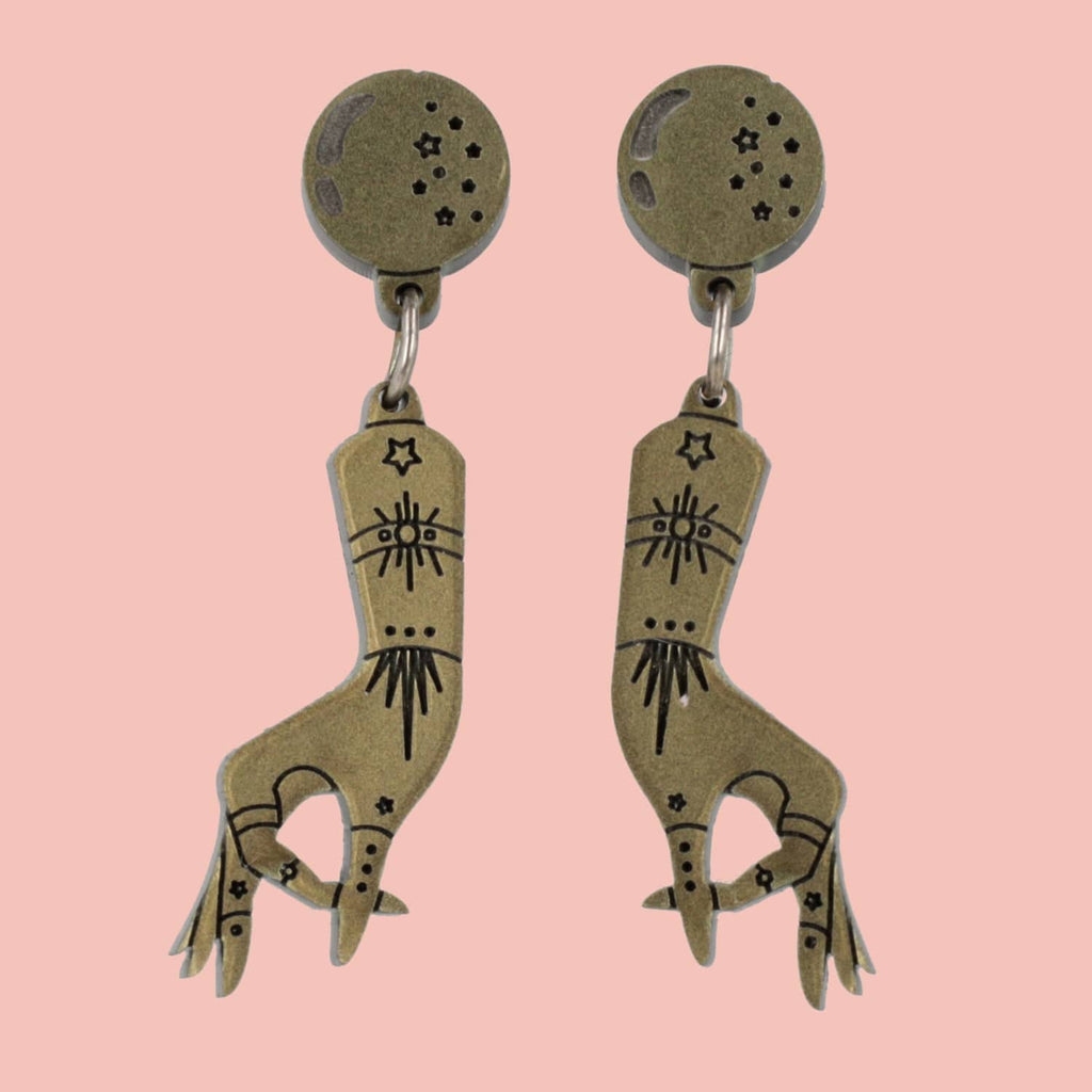 Your Future Is In My Hands Stud Earrings (Gold) - Sour Cherry