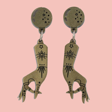 Your Future Is In My Hands Stud Earrings (Gold) - Sour Cherry
