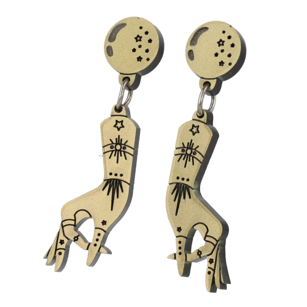 Your Future Is In My Hands Stud Earrings (Gold) - Sour Cherry