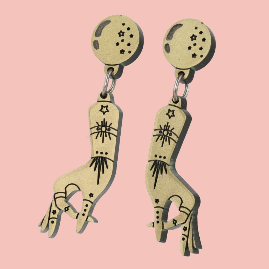 Your Future Is In My Hands Stud Earrings (Gold) - Sour Cherry