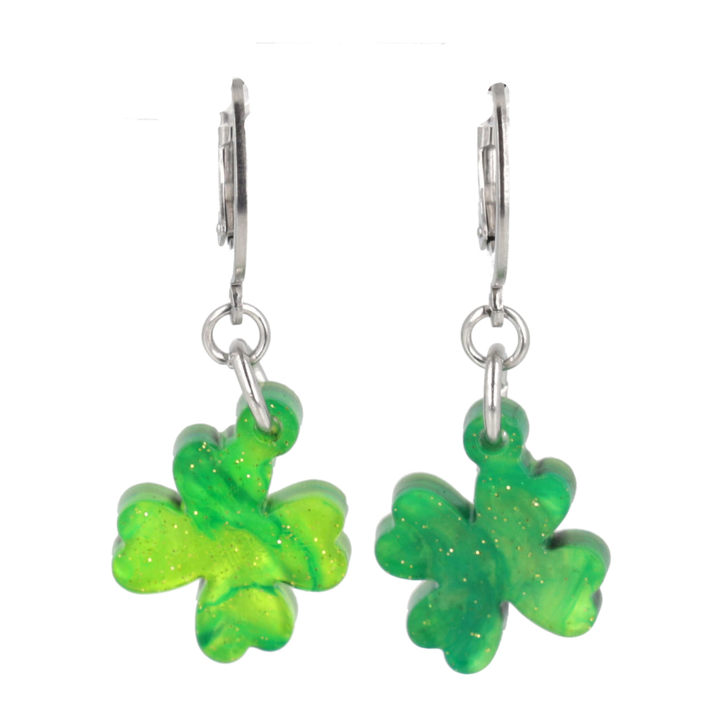 Ain't Over Til It's Clover Hoop Earrings - Sour Cherry