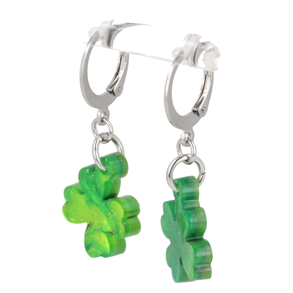 Ain't Over Til It's Clover Hoop Earrings - Sour Cherry