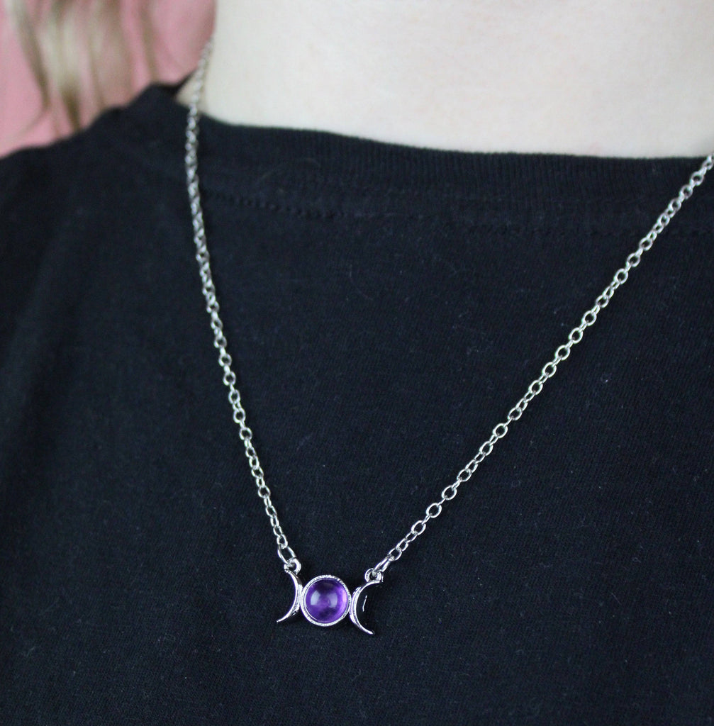 Amethyst Moon Necklace - Sour Cherry