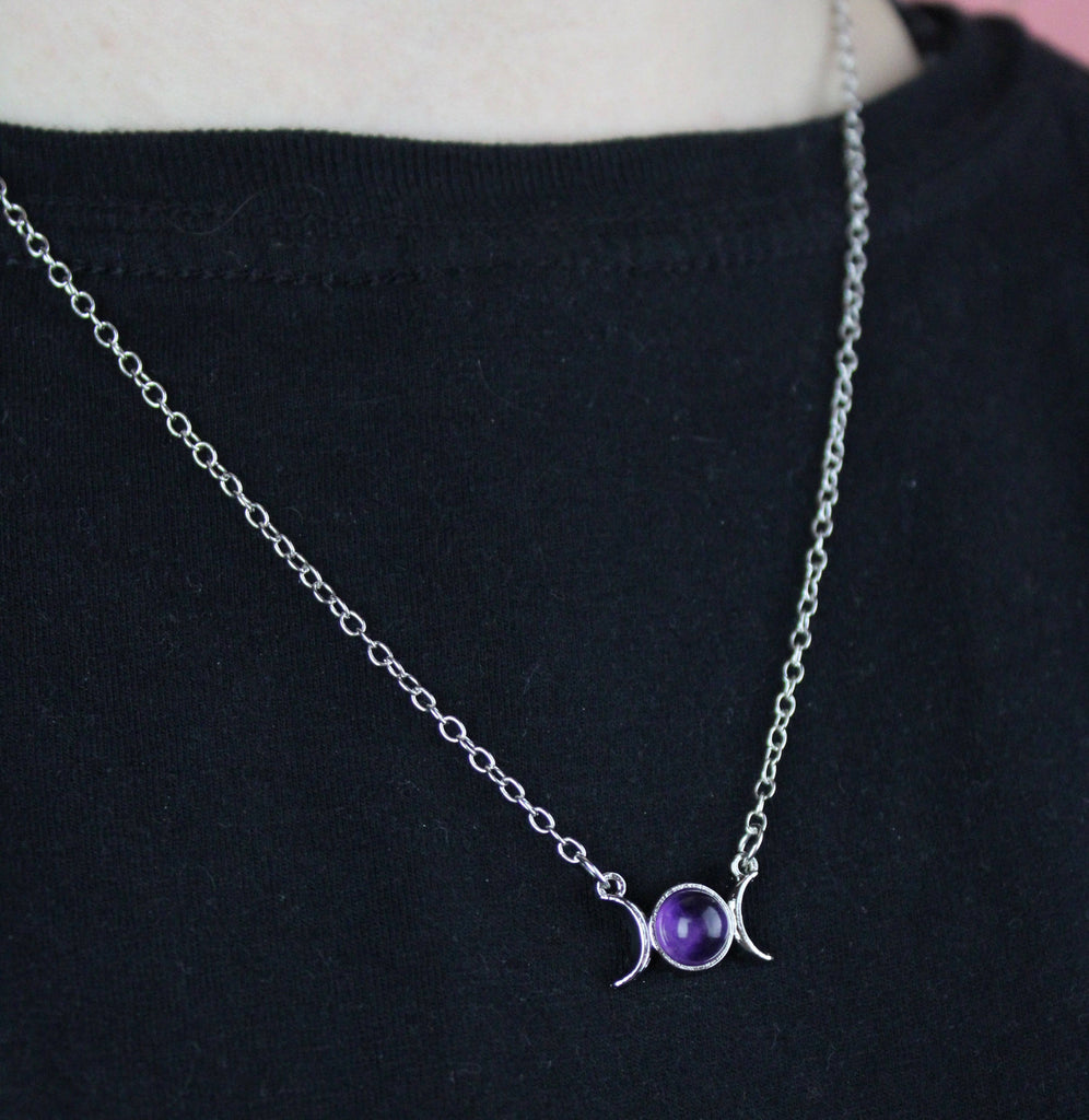 Amethyst Moon Necklace - Sour Cherry