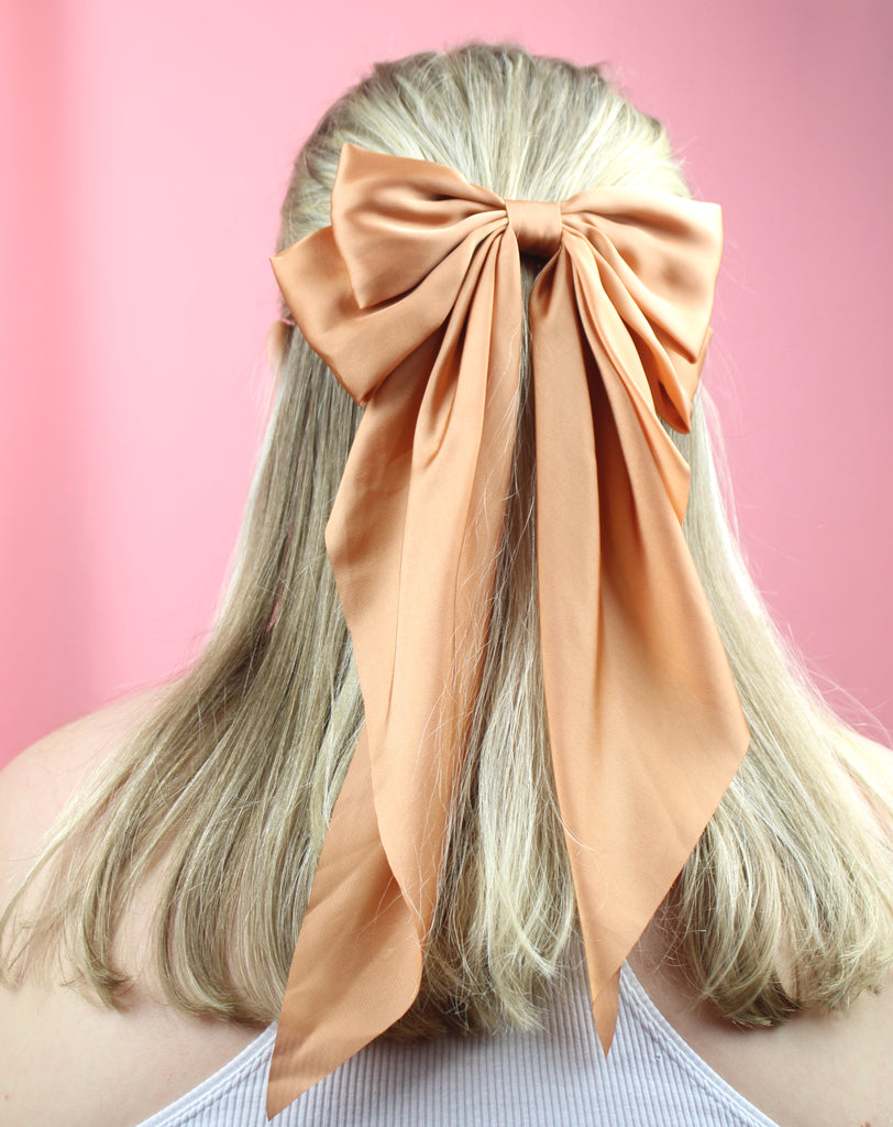 The Bigger The Bow Hair Clip - Apricot - Sour Cherry