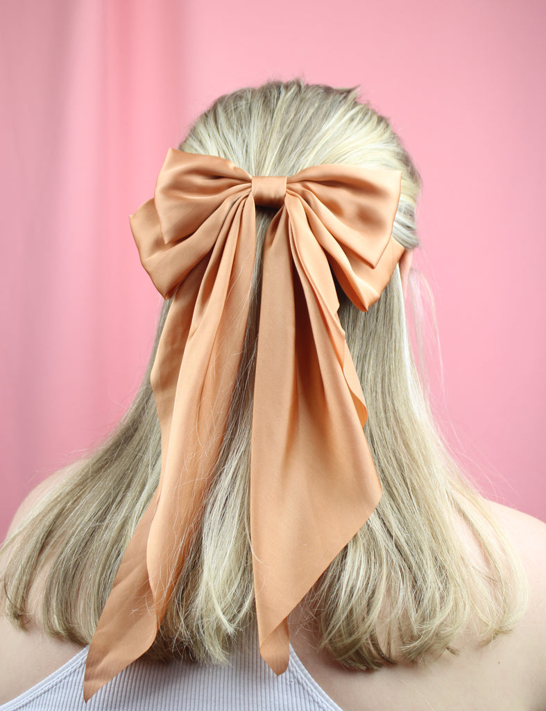 The Bigger The Bow Hair Clip - Apricot - Sour Cherry