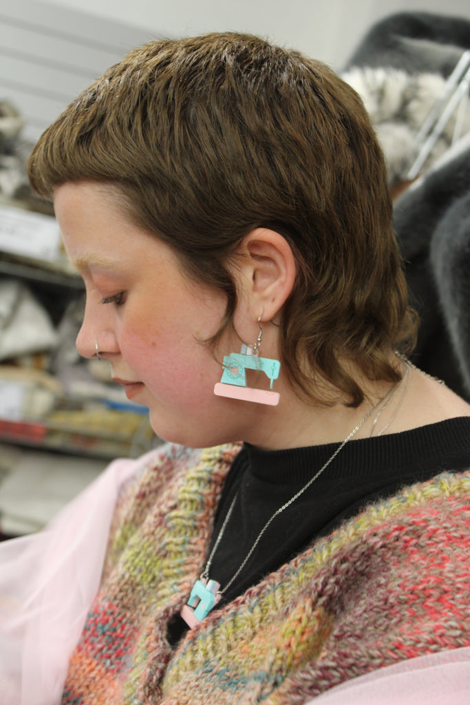 A Stitch In Time Earrings - Sour Cherry