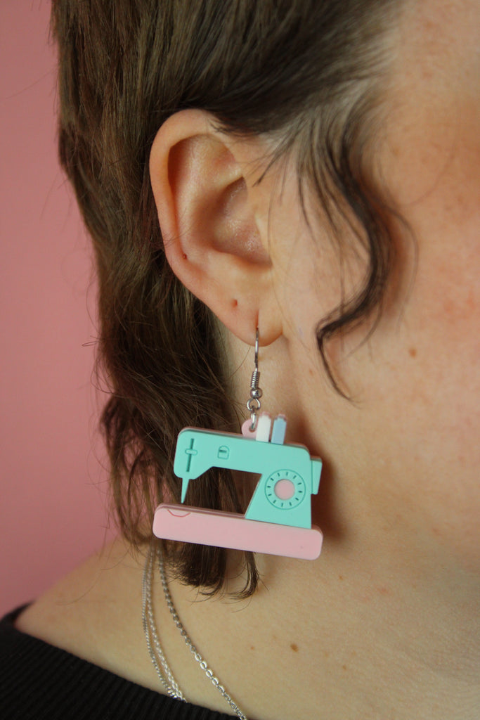 A Stitch In Time Earrings - Sour Cherry