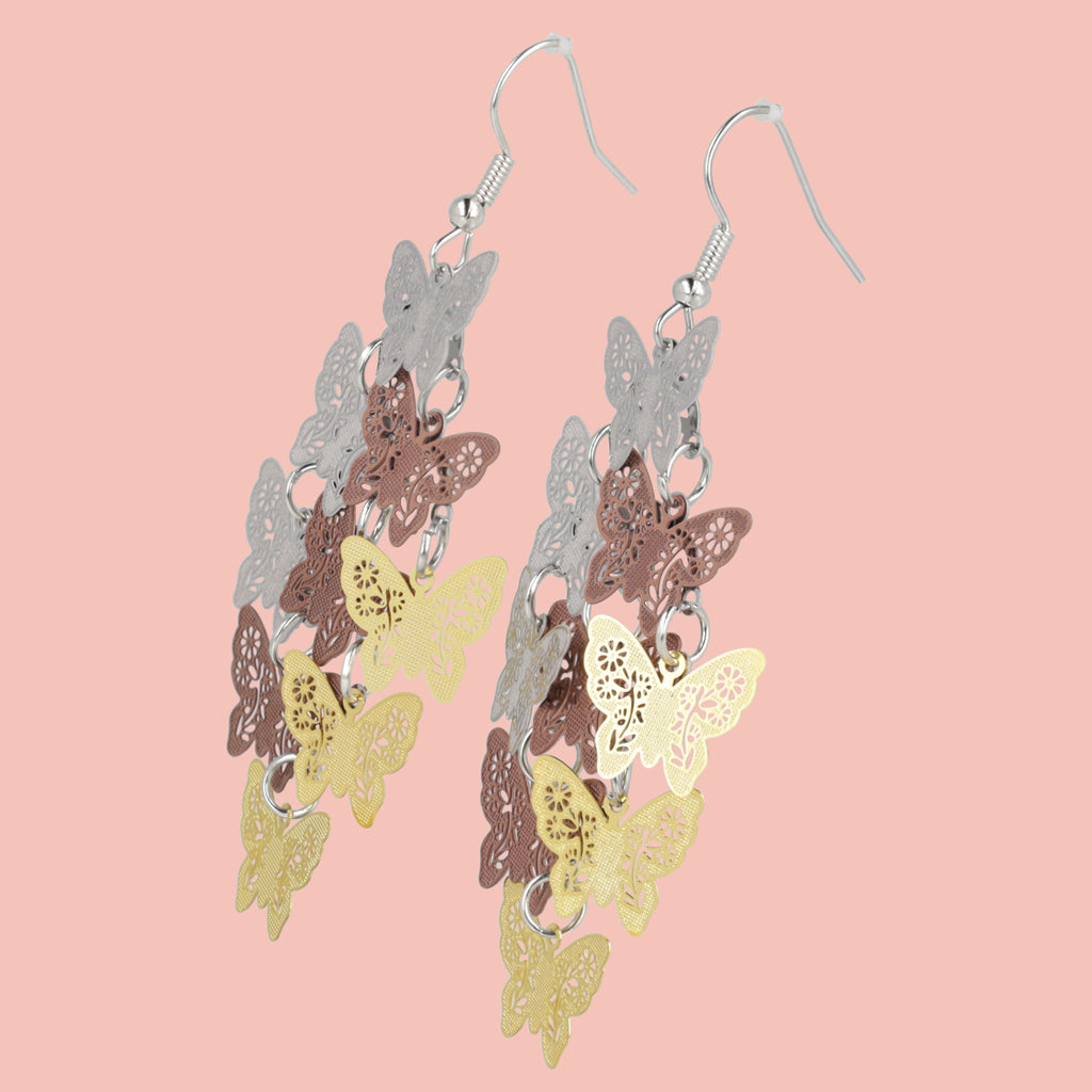 Autumn Butterfly Earrings - Sour Cherry