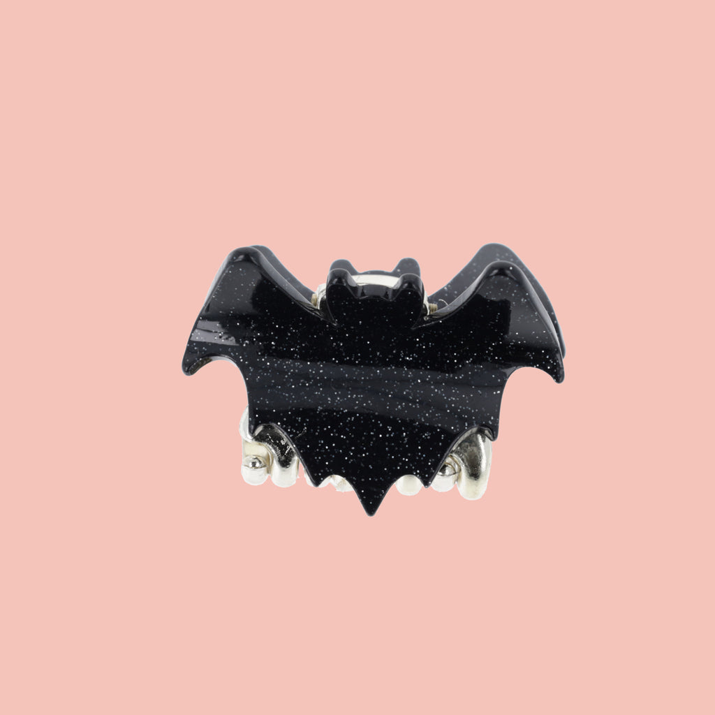 Glitter Baby Bat Claw Clip - Black - Sour Cherry