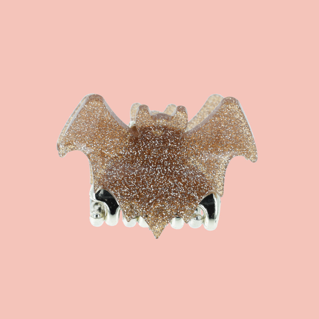 Baby Glitter Bat Claw Clip - Gold - Sour Cherry