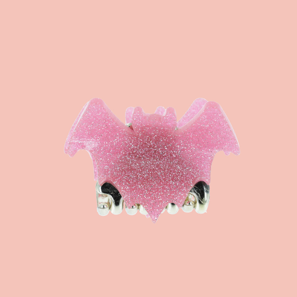 Glitter Baby Bat Claw Clip - Pink - Sour Cherry