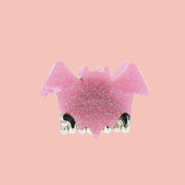 Glitter Baby Bat Claw Clip - Pink - Sour Cherry