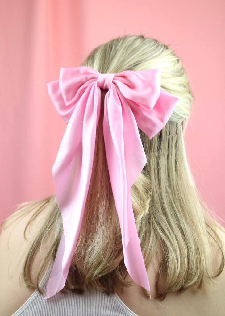 The Bigger The Bow Hair Clip - Baby Pink - Sour Cherry