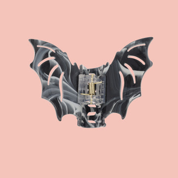 Bat To The Bone Claw Clip - Black and White Marble - Sour Cherry