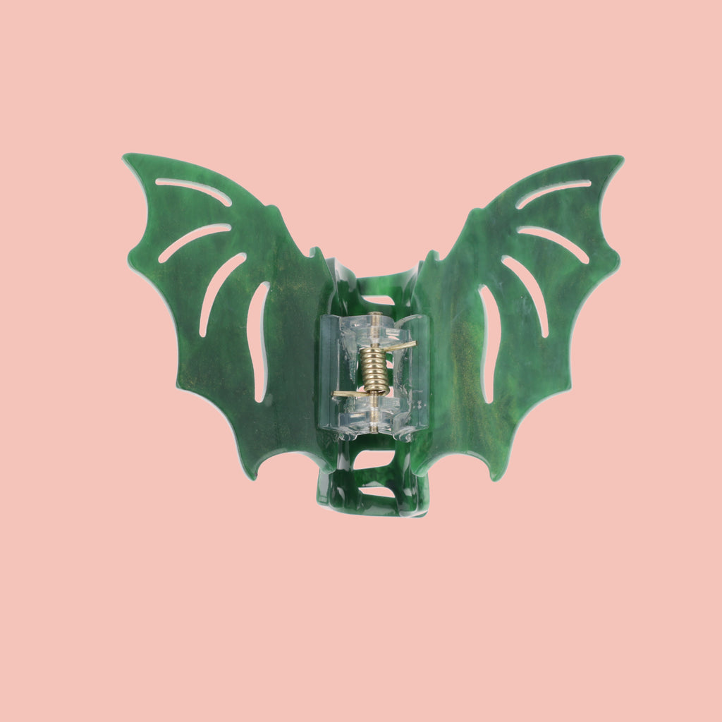 Bat To The Bone Claw Clip - Green - Sour Cherry