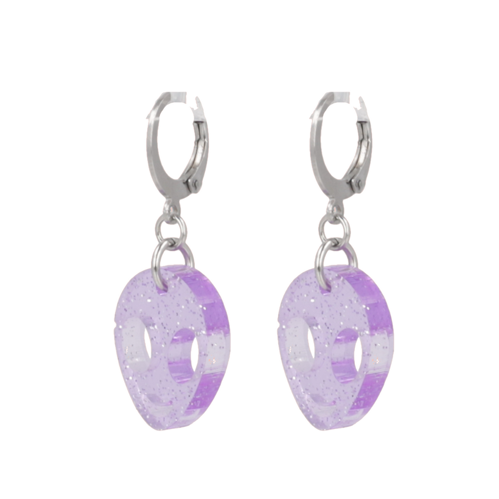 Beam Me Up! Alien Huggie Hoop Earrings - Sour Cherry