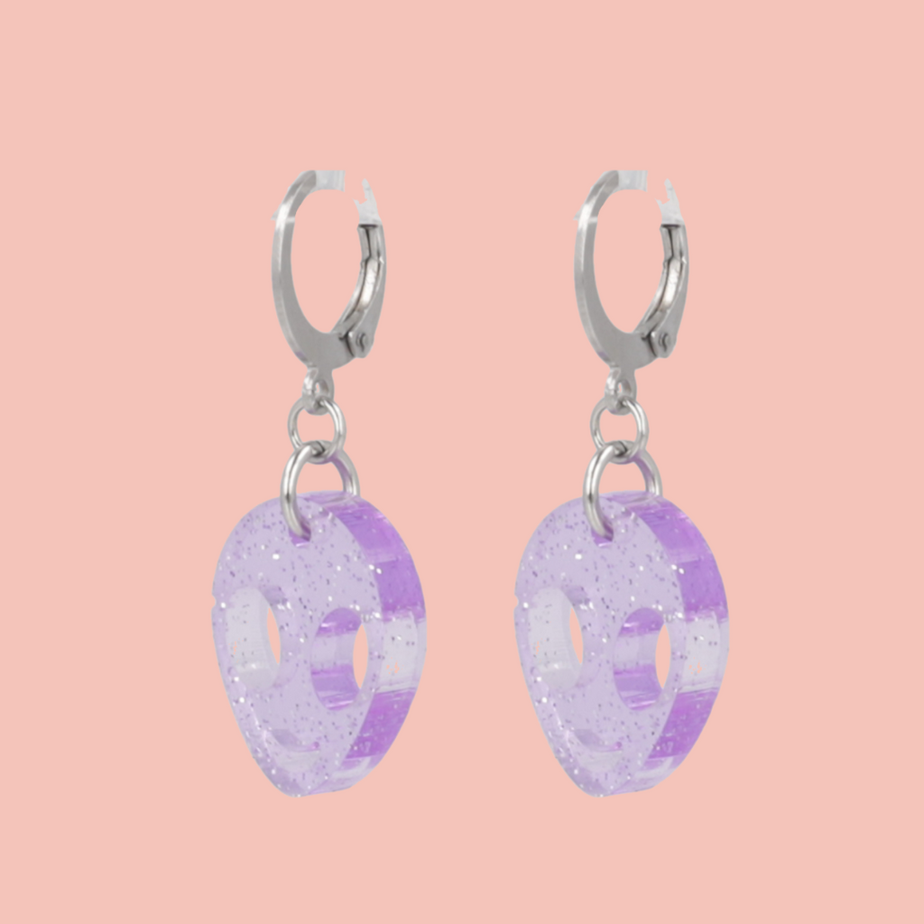 Beam Me Up! Alien Huggie Hoop Earrings - Sour Cherry