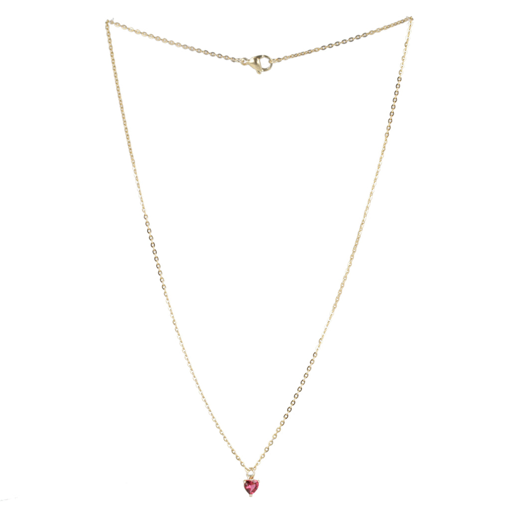 Bejewelled Heart Necklace - Sour Cherry
