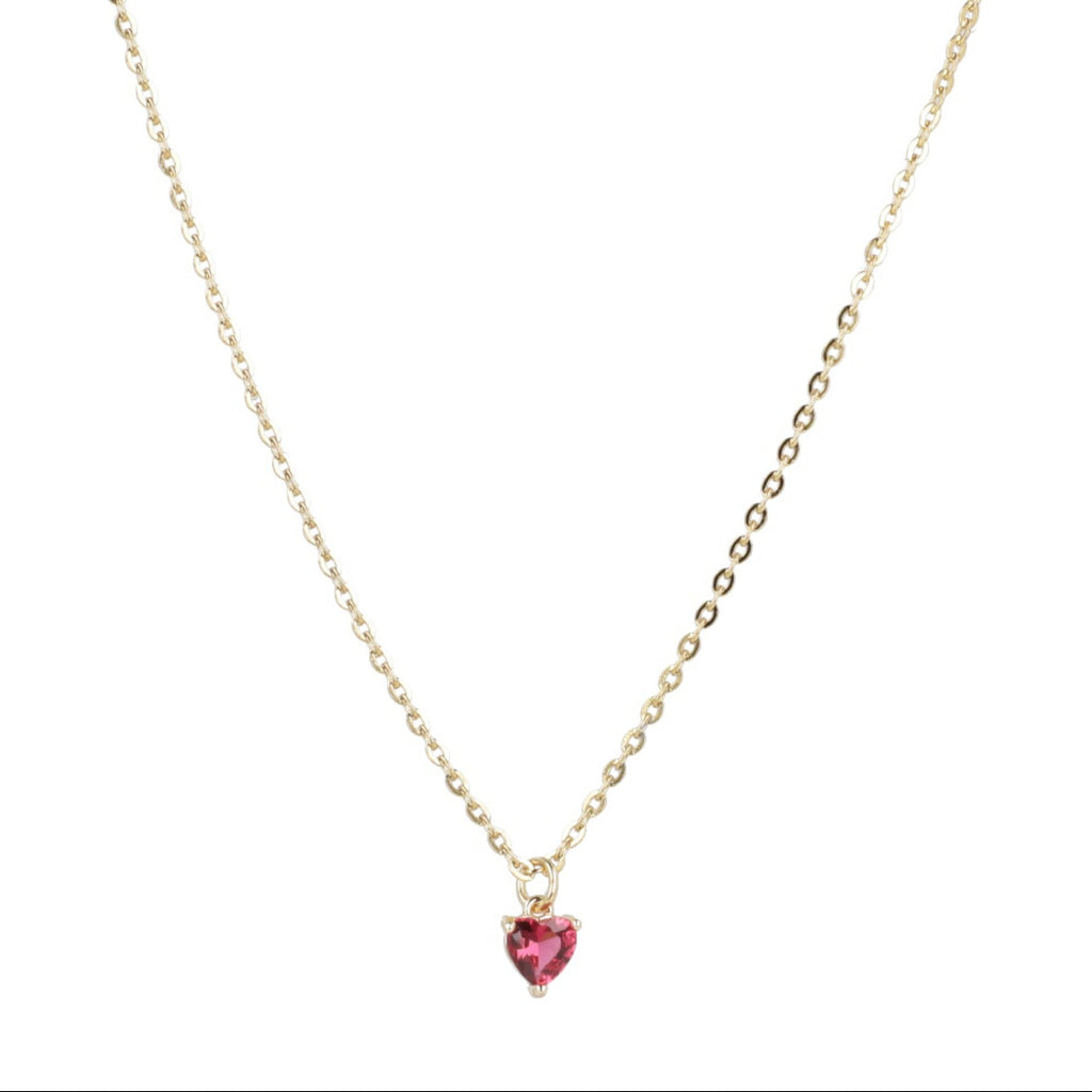 Bejewelled Heart Necklace - Sour Cherry