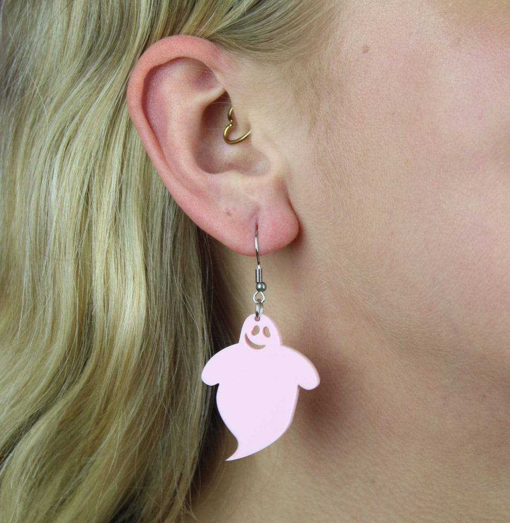 Bibbity Bobbity Boo Pink Ghost Earrings - Sour Cherry