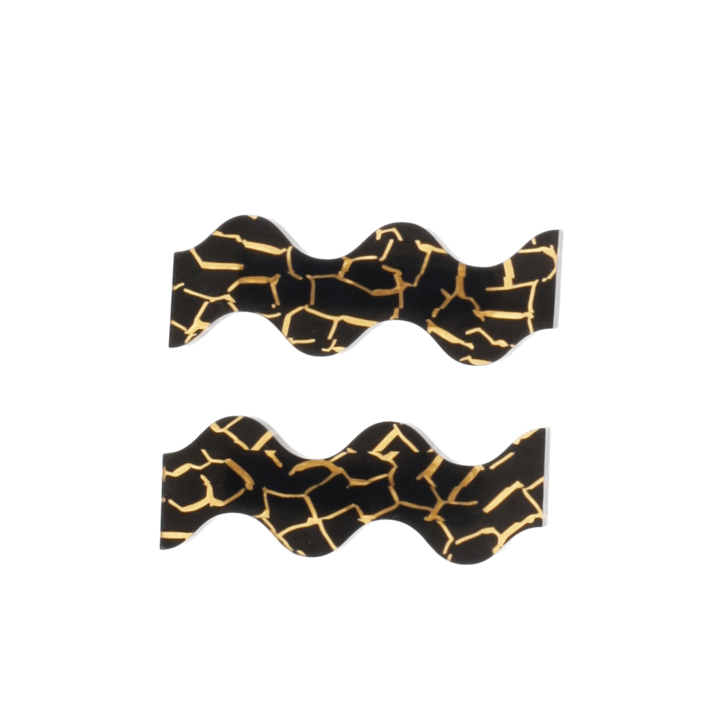 Black and Gold Wavy Hair Clips - Sour Cherry
