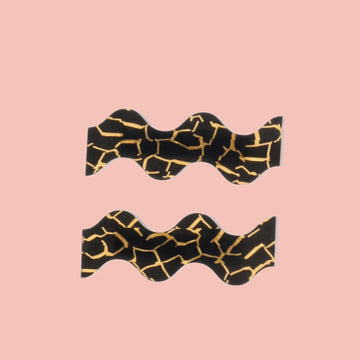 Black and Gold Wavy Hair Clips - Sour Cherry