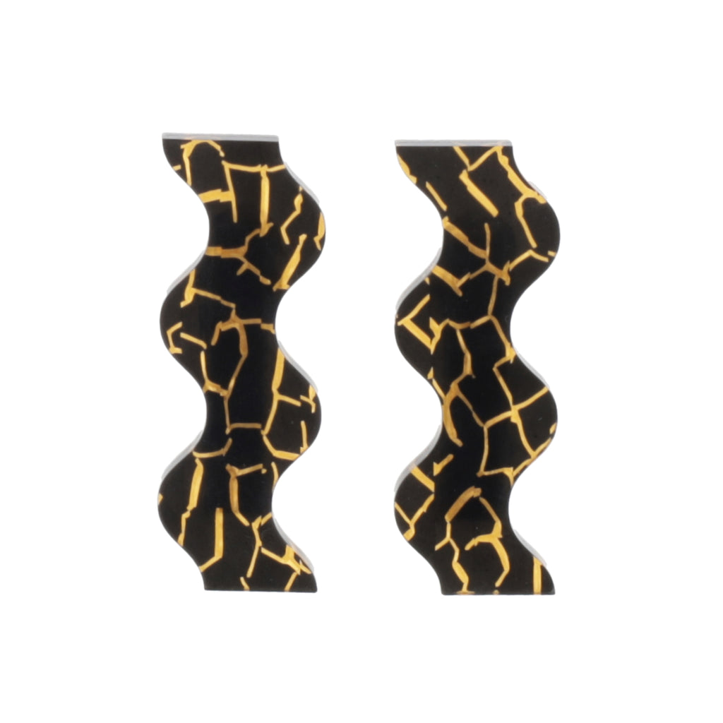 Black and Gold Wavy Hair Clips - Sour Cherry