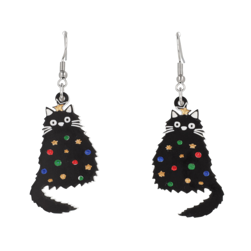 Meowy Christmas Earrings - Sour Cherry