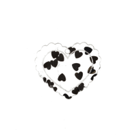 Black Confetti Heart Charm