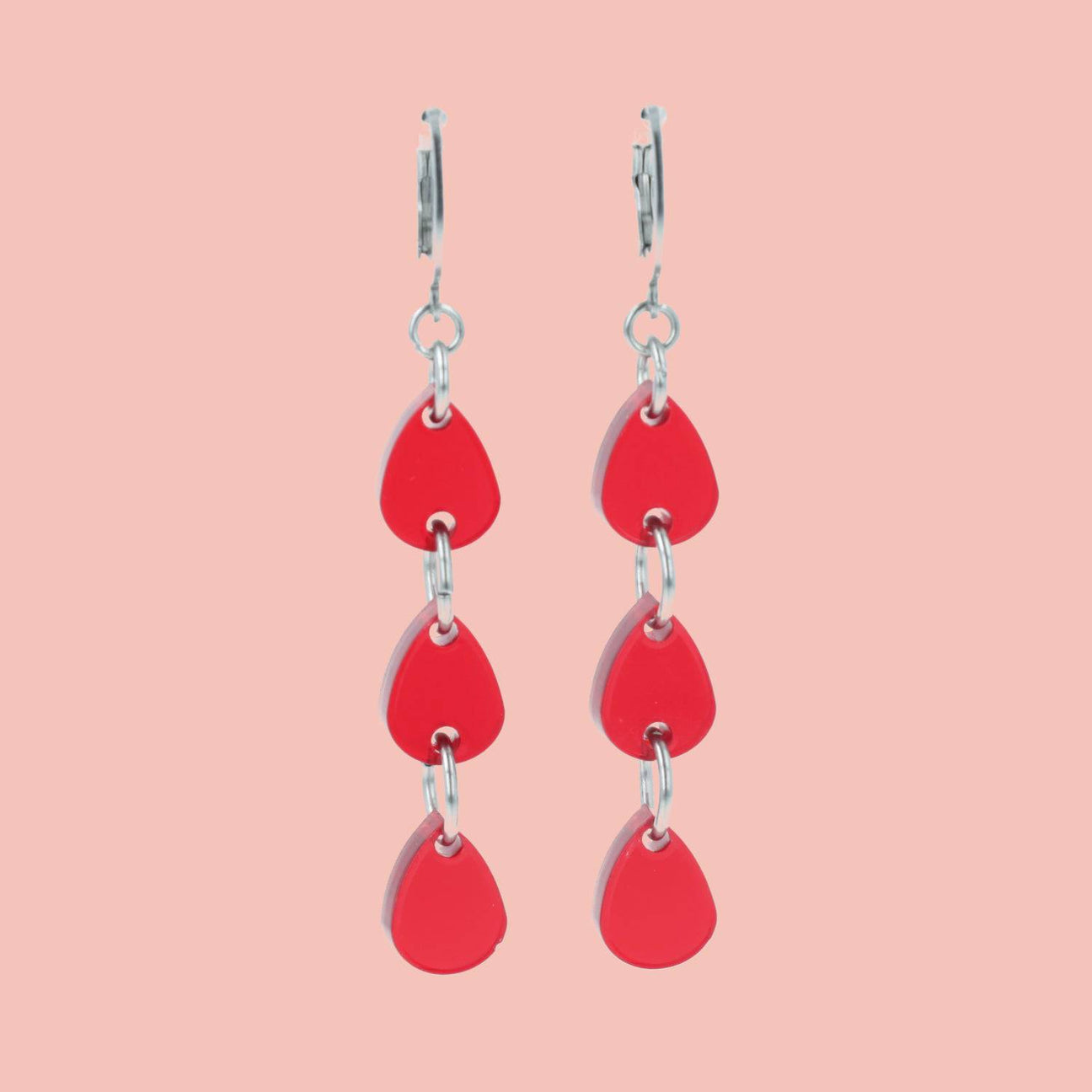 Blood Drip Huggie Hoop Earrings - Sour Cherry
