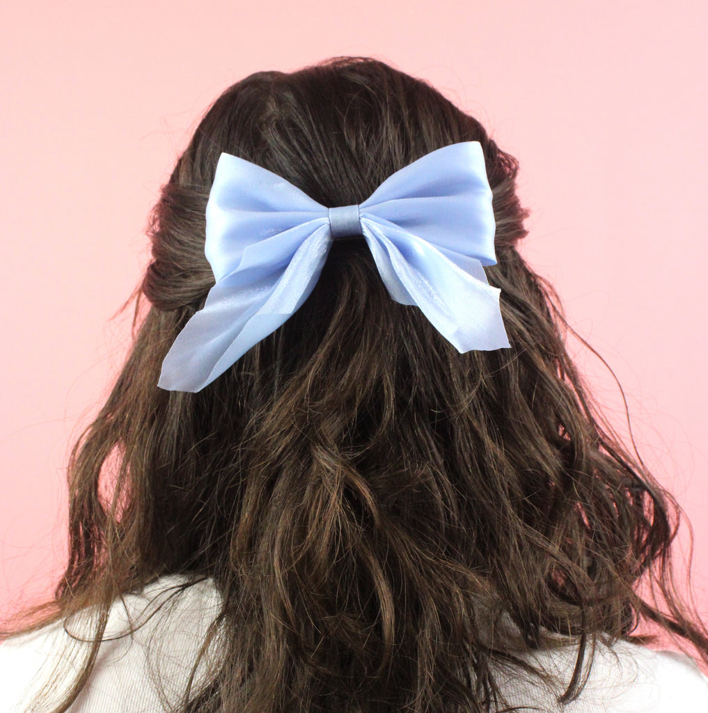 Shimmer Hair Bow - Cinderella Blue - Sour Cherry