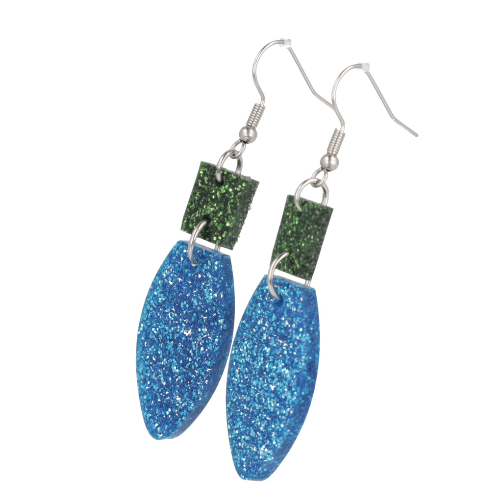 Vintage Blue Christmas Lights Earrings - Sour Cherry