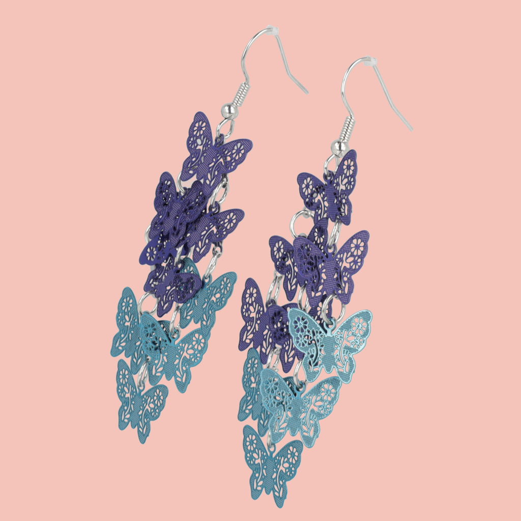 Blue Butterfly Earrings - Sour Cherry