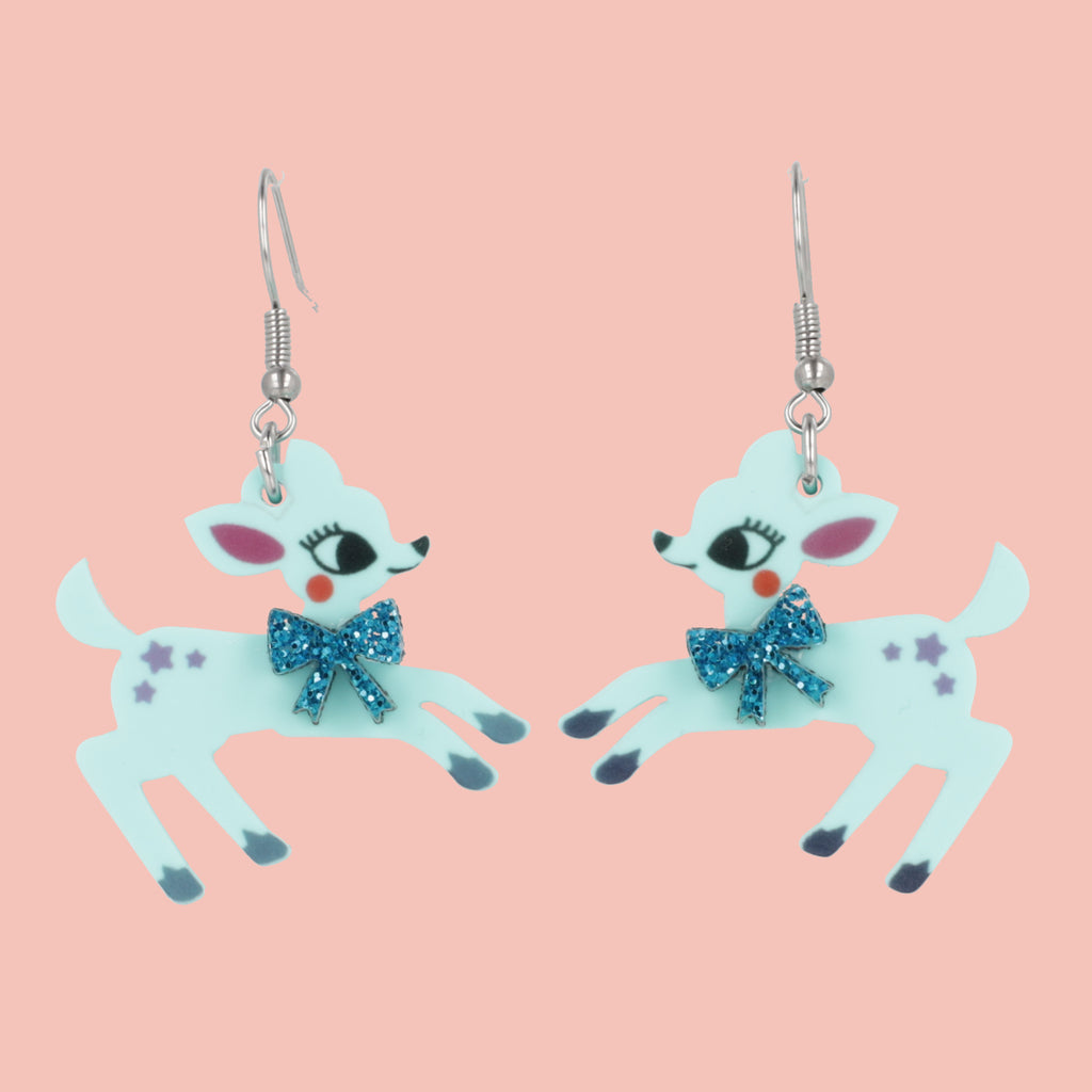 Oh Deer! Earrings - Blue - Sour Cherry