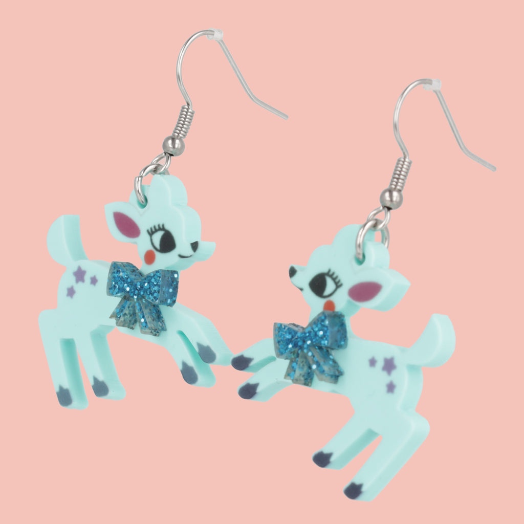 Oh Deer! Earrings - Blue - Sour Cherry