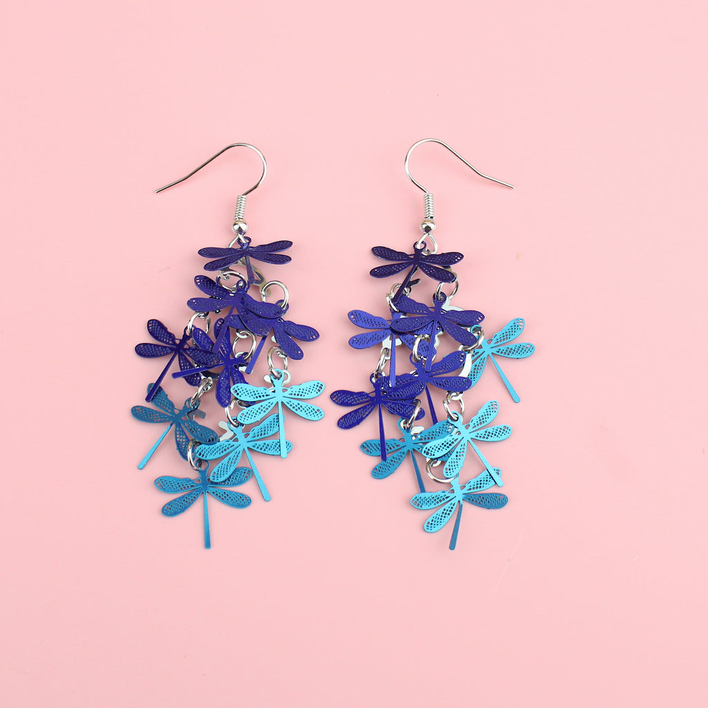 Blue Dragonfly Earrings - Sour Cherry
