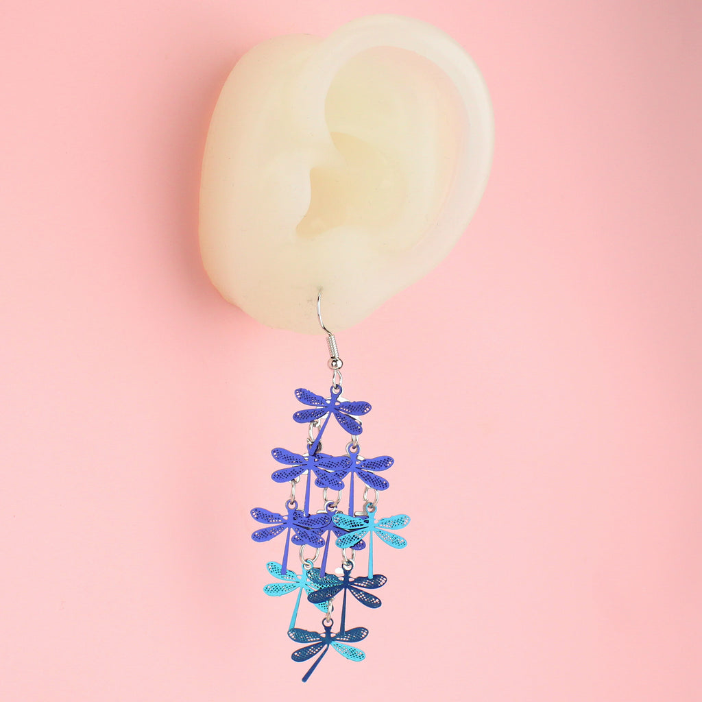Blue Dragonfly Earrings - Sour Cherry