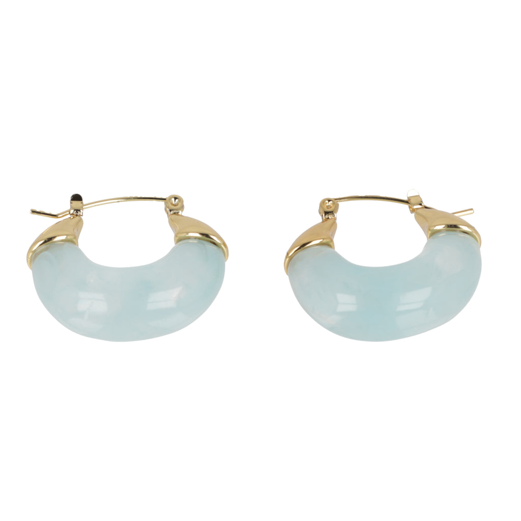 Blue Marble Hoop Earrings - Sour Cherry