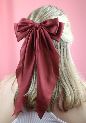 The Bigger The Bow Hair Clip - Brick Red - Sour Cherry