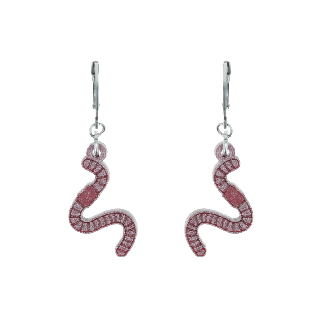 Do The Worm Huggie Hoop Earrings - Sour Cherry