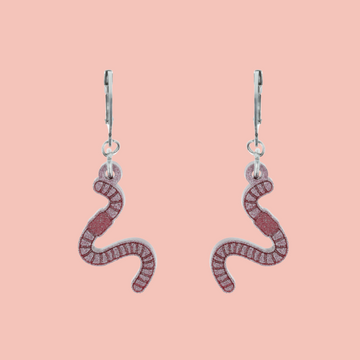 Do The Worm Huggie Hoop Earrings - Sour Cherry