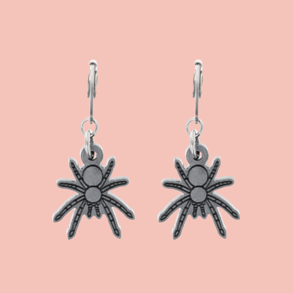 Web Developer Spider Huggie Hoop Earrings - Sour Cherry
