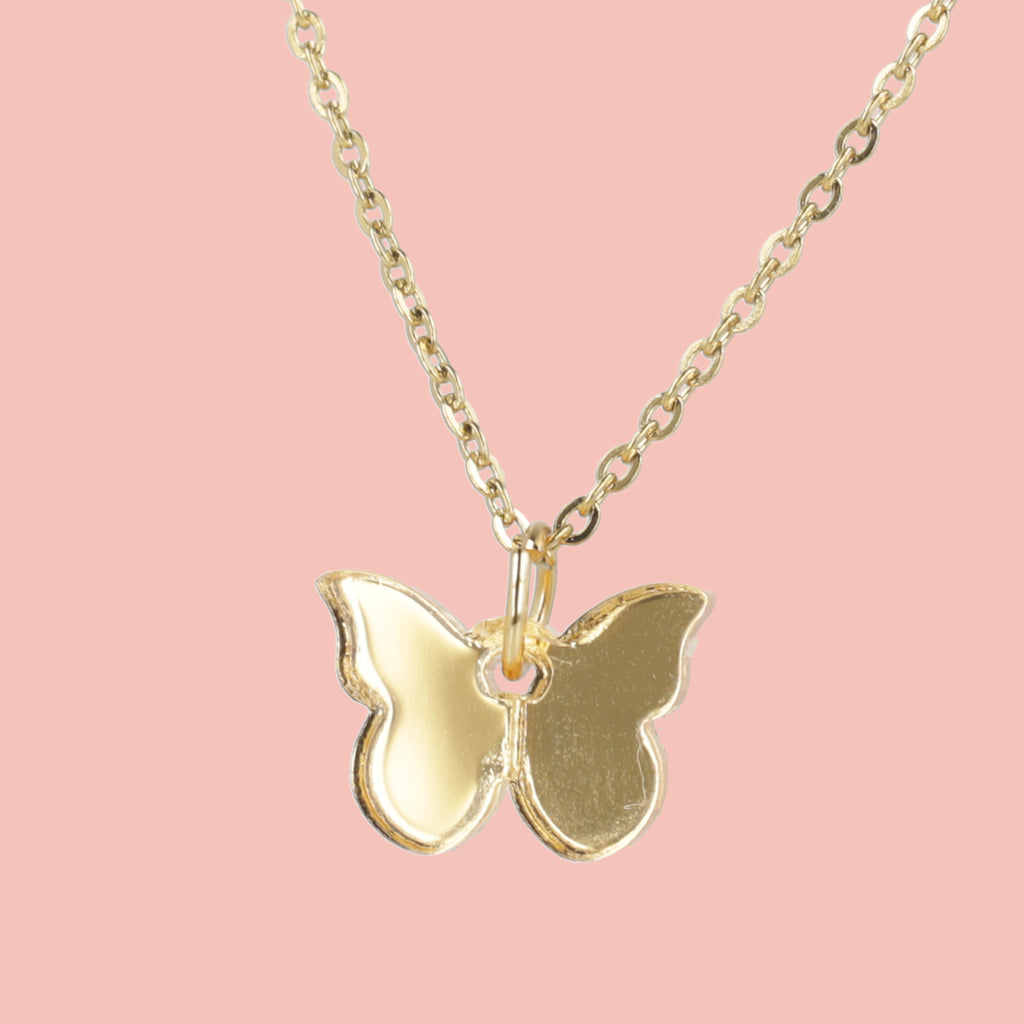You're my Butterfly, Sugar Baby Necklace (Gold Mirror) - Sour Cherry