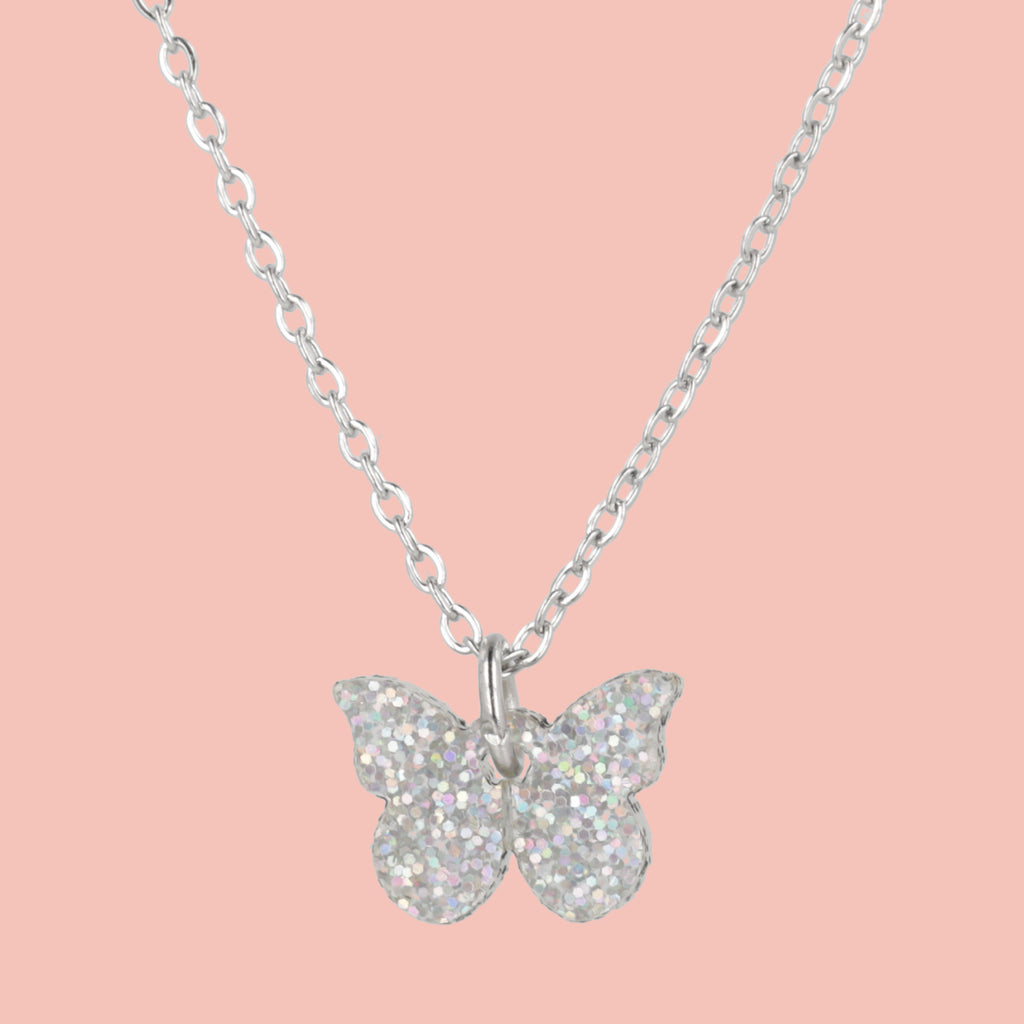 You're My Butterfly, Sugar Baby Necklace (Holographic Glitter) - Sour Cherry