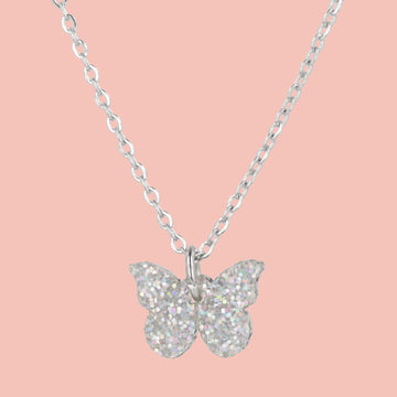 You're My Butterfly, Sugar Baby Necklace (Holographic Glitter) - Sour Cherry