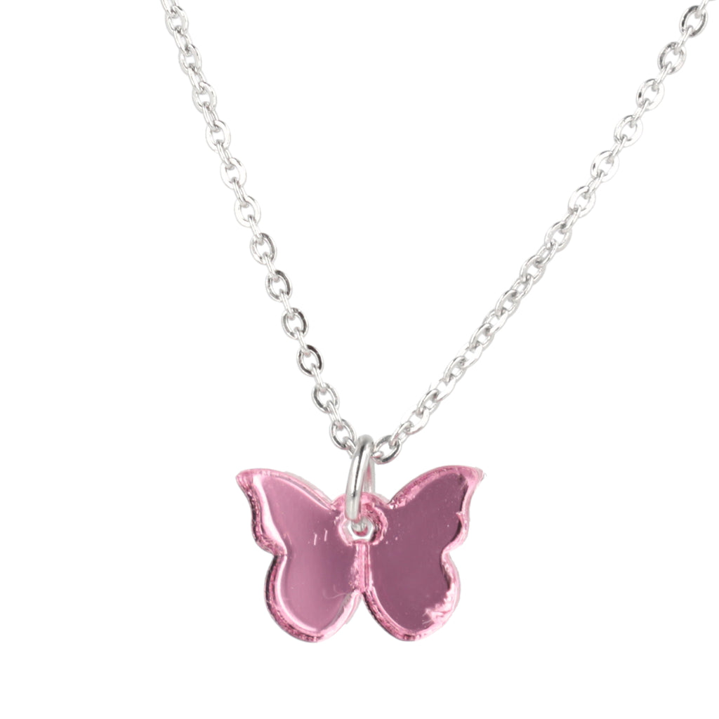 You're my Butterfly, Sugar Baby Necklace (Pink Mirror) - Sour Cherry