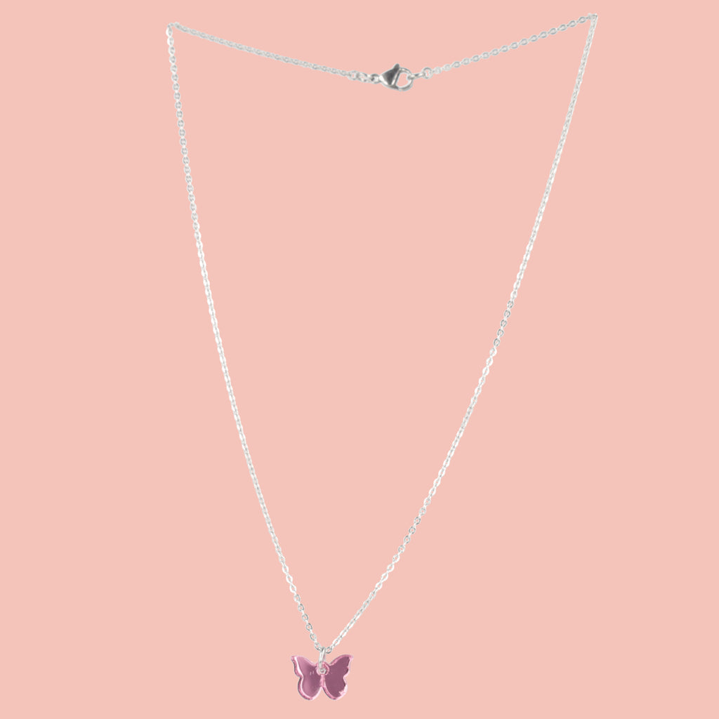 You're my Butterfly, Sugar Baby Necklace (Pink Mirror) - Sour Cherry