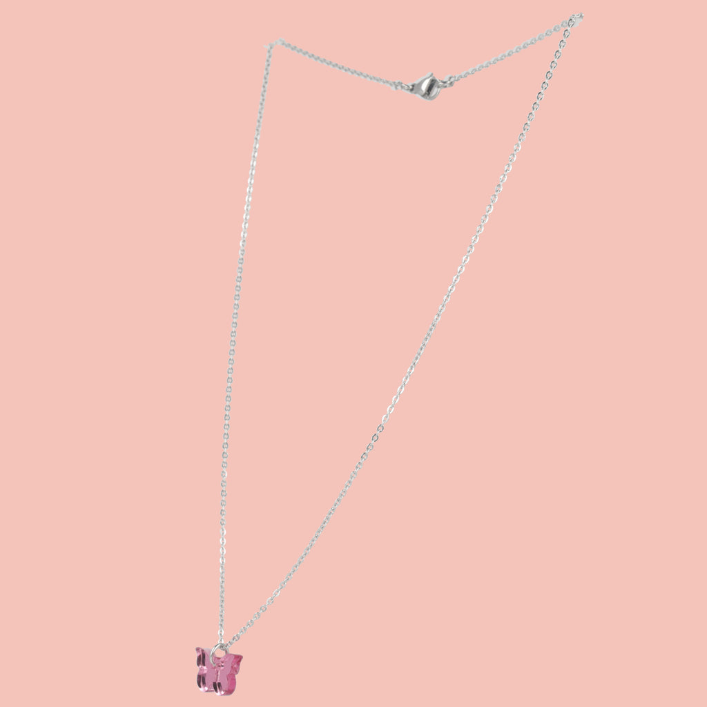You're my Butterfly, Sugar Baby Necklace (Pink Mirror) - Sour Cherry